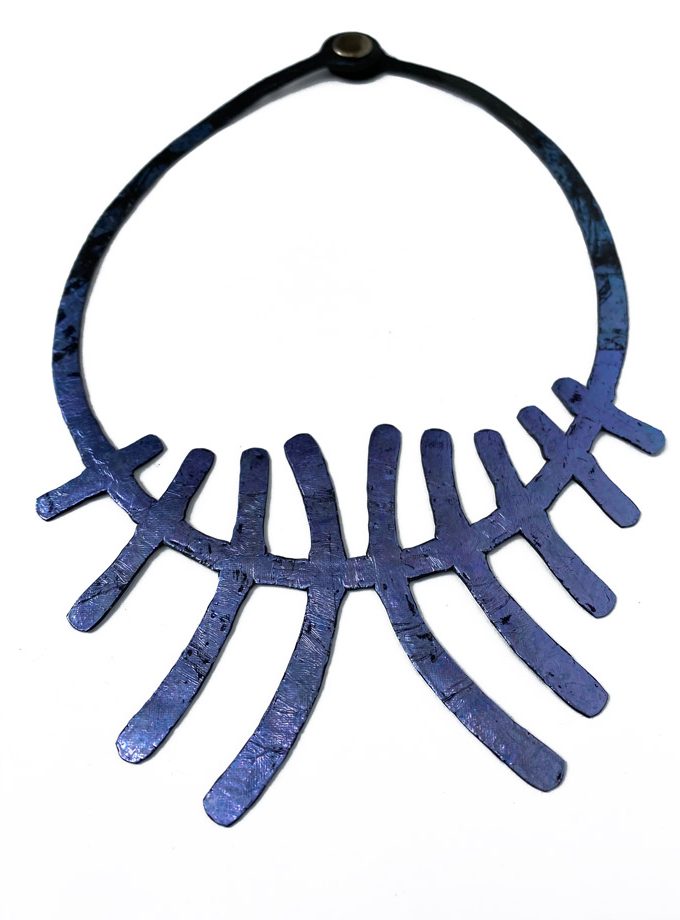 Collar Nika Reversible Azul / Plata