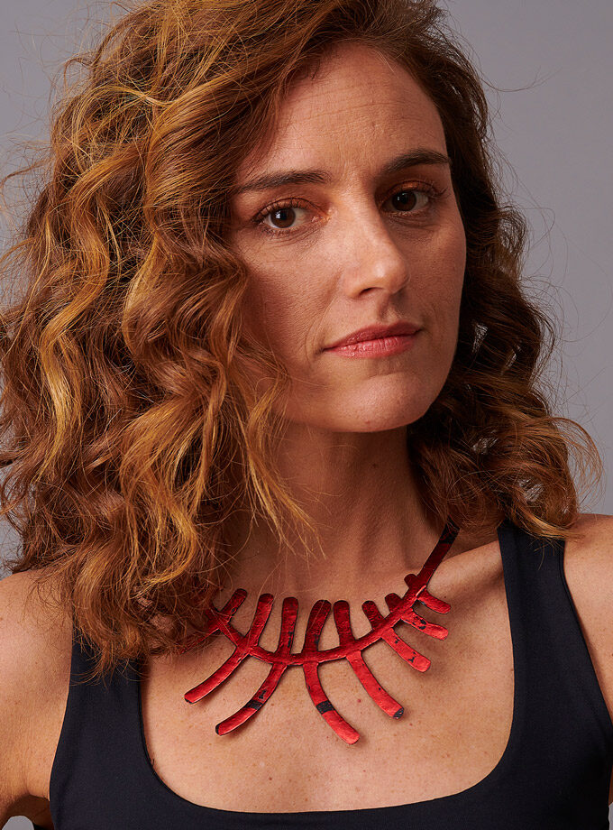 Collar Nika Reversible Rojo / Dorado