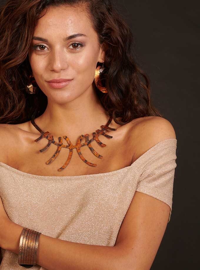 Collar Nika reversible Oxido / Negro
